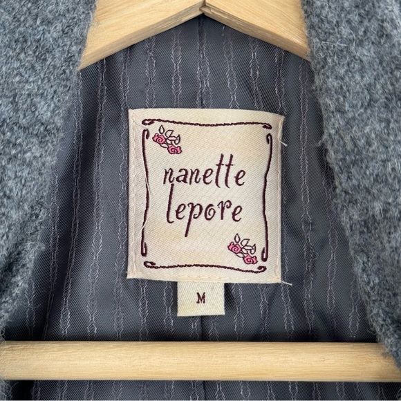 NANETTE LEPORE 🇺🇸 Three Button Wool blend Blazer in Gray Sz M - Picture 7 of 7